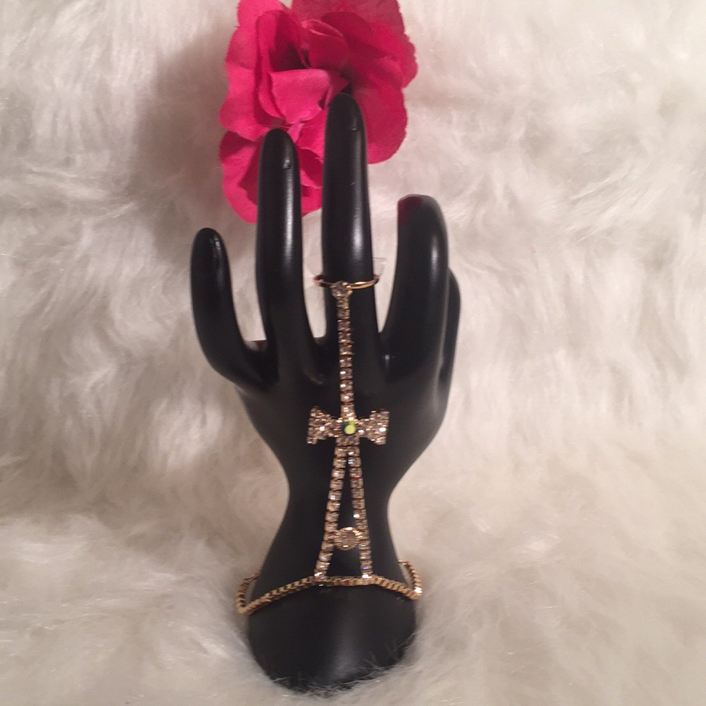 Palm Beach Rhinestone Harness Hand Jewelry.
